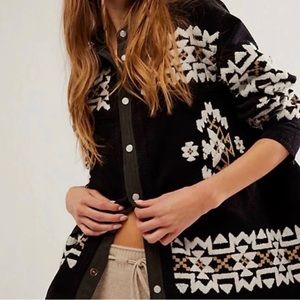 NWOT - we the free cozy up embroided shirt (sold out!)